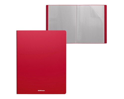 Папка файловая пластиковая ErichKrause® Matt Classic, c 10 карманами, A4, красный (в пакете по 4 шт.)
