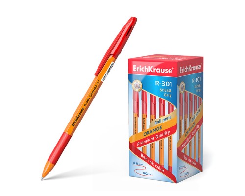 Ручка шариковая R-301 Orange Stick&Grip 0.7, цвет чернил красный