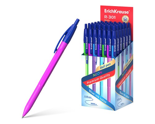 Ручка шариковая автоматическая R-301 Neon Matic 0.7, цвет чернил синий (в коробке по 50 штук)