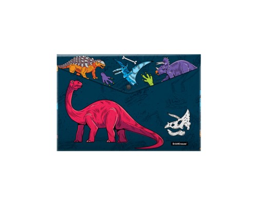 Папка-конверт на кнопке пластиковая Dino Planet, A4 (в пакете по 12 шт.)