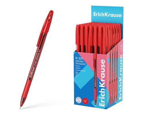 Ручка шариковая Stick&Grip Original 1.0, цвет чернил красный
