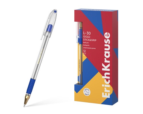 Ручка шариковая L-30 Gold Stick&Grip Classic 0.7, Super Glide Technology, цвет чернил синий
