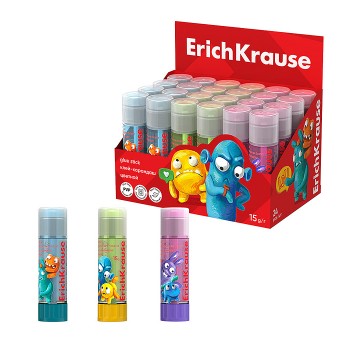 Клей-карандаш EasyStick Jolly Friends, 15г, цветной