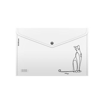 Папка-конверт на кнопке пластиковая "Clear Animal" A4