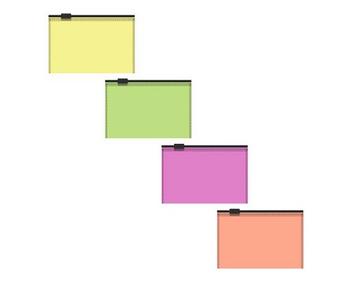Zip-пакет пластиковый ErichKrause Fizzy Neon, Card Size, полупрозрачный, ассорти