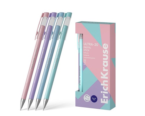 Ручка шариковая ULTRA-20 Stick Pastel 0.7, Super Glide Technology, цвет чернил синий