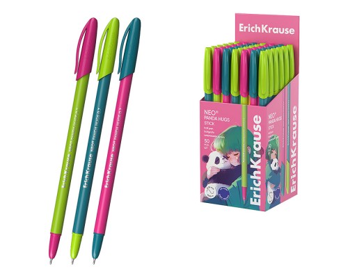 Ручка шариковая Neo® Stick Panda Hugs 0.7, Super Glide Technology, цвет чернил синий (в коробке по 50 шт.)