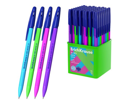 Ручка шариковая R-301 Stick Neon 1.0, цвет чернил синий