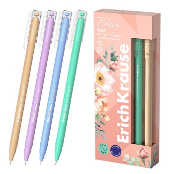Ручка шариковая Slim Stick Pastel Bloom 0.7, цвет чернил синий