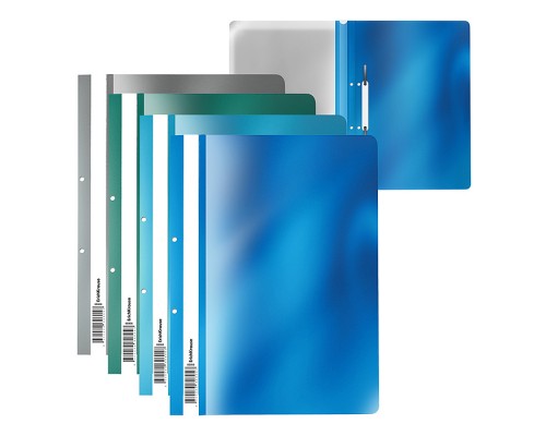 Папка-скоросшиватель с перфорацией пластиковая Glossy Ice Metallic, A4, ассорти