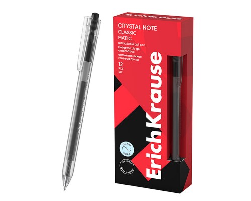 Ручка гелевая автоматическая Crystal Note Matic Classic 0.5, цвет чернил черный