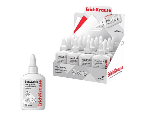 Клей ПВА "EasyStick" 60мл (в дисплее по 16 шт.)