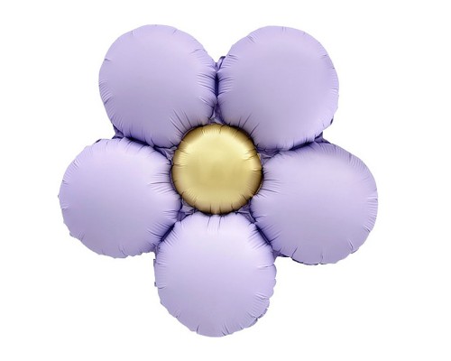 Шар (18''/46 см) Цветок, Ромашка (надув воздухом), Сиреневый, Сатин, 1 шт. в уп.