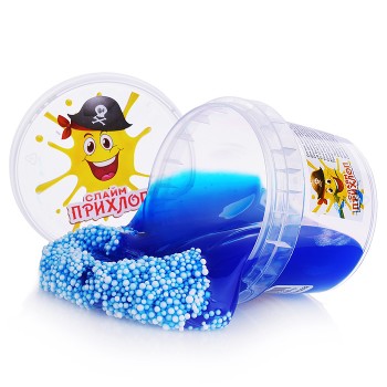Слайм Мальчик пират, синий с шариками 90гр.