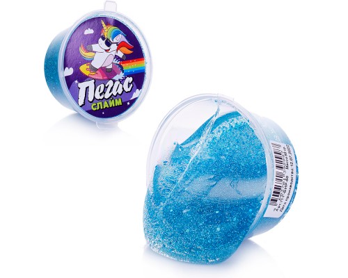 Слайм Пегас, 50 гр. голография, бирюза