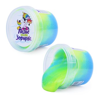 Слайм Зефирка, 100 гр., два цвета: синий и желтый