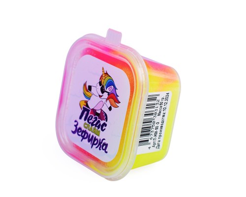 Слайм Зефирка, 50 гр., два цвета: желтый и маджента
