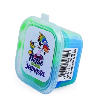Слайм Зефирка, 50 гр., два цвета: синий и зеленый