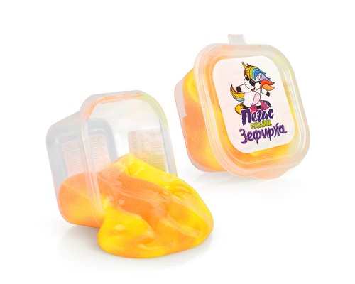 Слайм Зефирка, 50 гр., два цвета: оранжевый и желтый