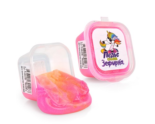 Слайм Зефирка, 50 гр., два цвета: оранжевый и маджента
