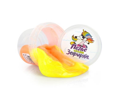 Слайм Зефирка, 100 гр., два цвета: оранжевый и желтый