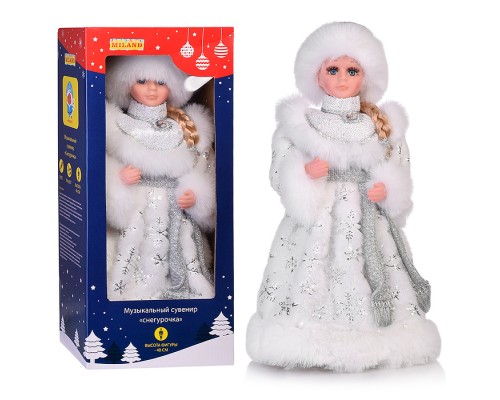 Сувенир музыкальный "Внучка деда мороза в белой шубе с поясом" с мелодией, 40 см