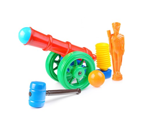 Набор "Артиллерия" (пушка+солдат) (Разм. из.: Высота пушки 28 см, длина 44 см. Длина молотка 33 см. Высота солдата 32 см. Цвет: мультиколор)