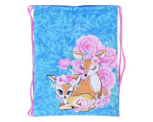 Мешок для обуви "Оленята" 1 отделение, 330х420мм, петля для подвеса, полиэстер, 210 ден