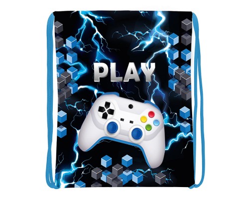 Мешок для обуви "Play" 1 отделение, 350х430мм, полиэстер, 210 ден, петля для подвеса, карман с молнией на оборотной стороне