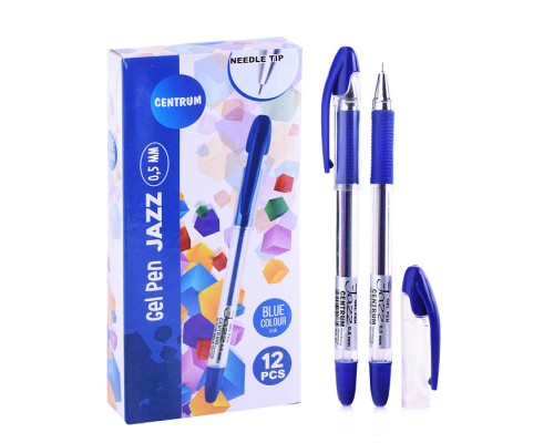 Ручка гелевая синяя "JAZZ" с металлическим наконечником, 0,5 мм.