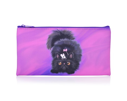 Пенал плоский "Черный кот" 20,5х10,8см, из полиэстера, 210 ден
