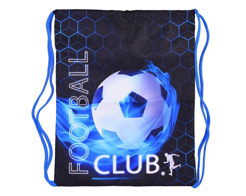 Мешок для обуви "Футбол" 1 отделение, 350х430 мм, полиэстер, петля для подвеса, карман с молнией на оборотной стороне