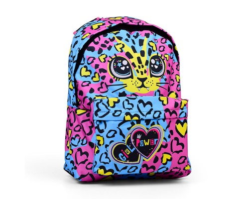 Рюкзак мягкий "Леопард розовый" 1 отделение на молнии, большой карман на молнии снаружи, мягкие наплечники, без подкладки, материал полиэстер, размер 39х30х14см