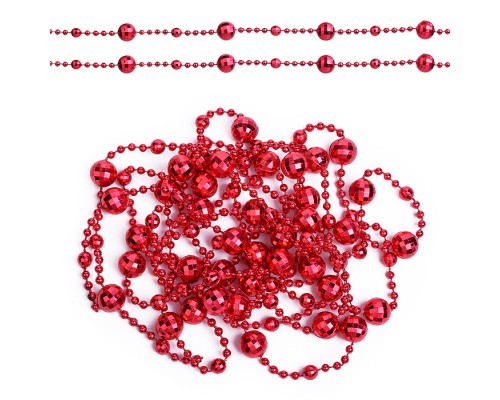Бусы новогодние красные (2,7м)