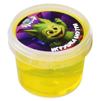 Слайм "Стекло" 90 гр Жёлтый с игрушкой