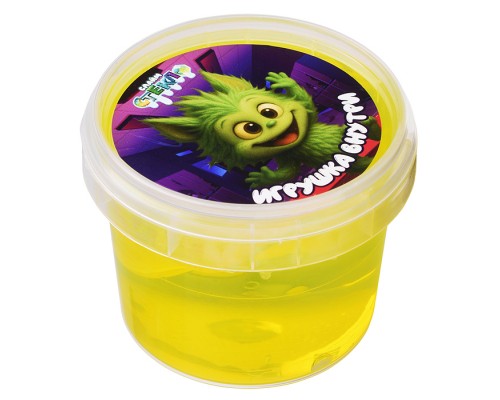 Слайм "Стекло" 90 гр Жёлтый с игрушкой