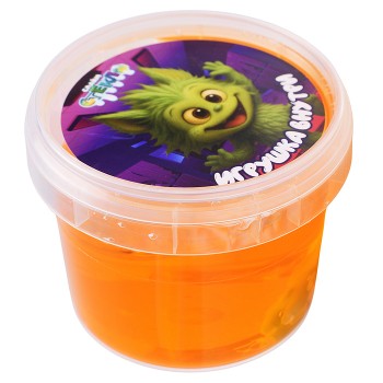 Слайм "Стекло" 90 гр Оранжевый с игрушкой