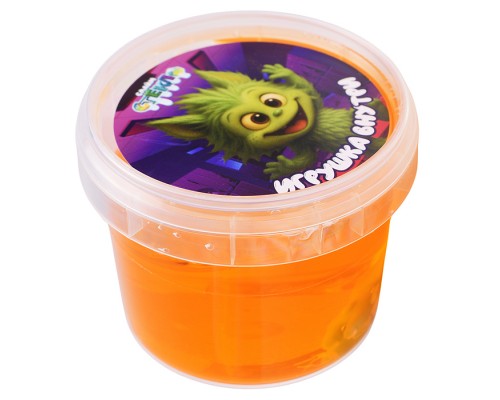 Слайм "Стекло" 90 гр Оранжевый с игрушкой