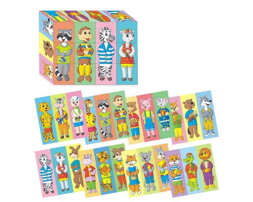 Кубики (12 куб) "Собирайки-животные"