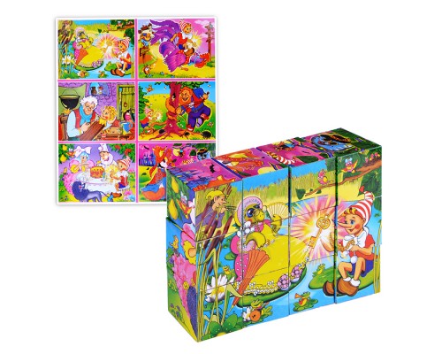 Кубики в картинках 10 Буратино ( из 12-ти штук)