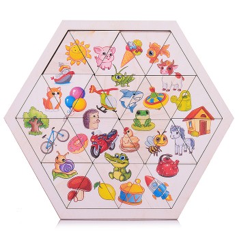 Настольная игра 19,5х22,5х1 "Собирай-ка" Гексагон дер.
