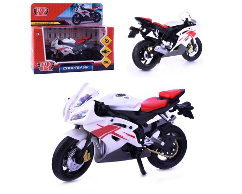 Модель металл Спортбайк 11см, (руль поворач, подвеска, подножка) в коробке