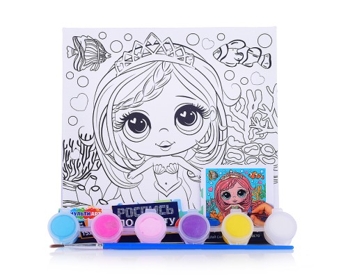 Холст для росписи 15х15 см "Принцесса"