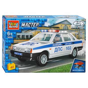 Конструктор LADA ВАЗ-21099 Полиция, 40 дет. (легко собрать)