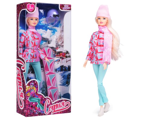 Кукла София 29 см. Сноуборд (руки и ноги сгиб., аксесс.) в коробке