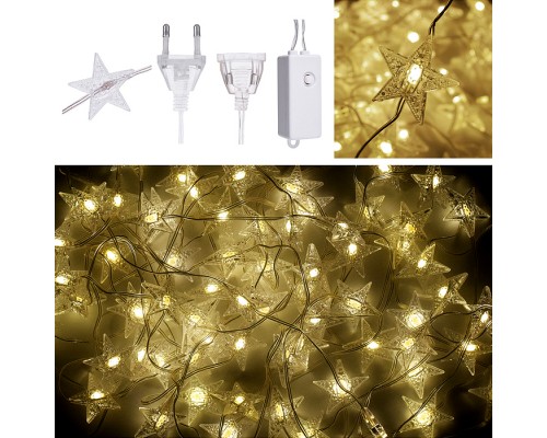 Электрогирлянда интерьерная "Звезды" теплый