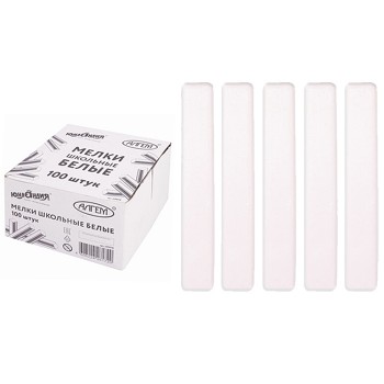 Мел белый, натуральный, набор 100 шт, квадратный