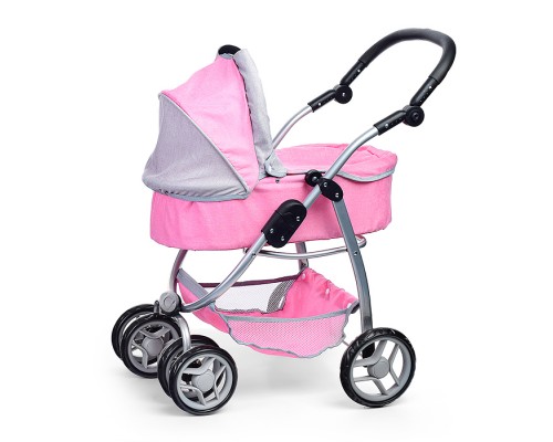 Коляска-трансформер для кукол, металлическая, регулируемая ручка, с корзиной, в пакете