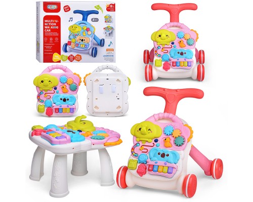 Игровой центр-Каталка "Слоник и коала" цвет розовый, 3 в 1 в коробке