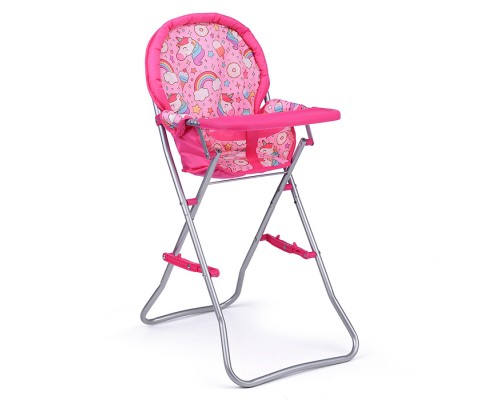 Стульчик для кормления кукол игрушечный, цвет радужные единороги